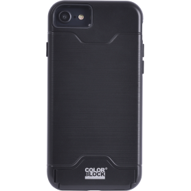 Coque rigide Colorblock noire avec porte-cartes pour iPhone SE (2020)/