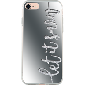 Coque rigide effet miroir et pailletée Let it snow pour iPhone SE (202