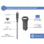 Chargeur voiture 2.4A IC Smart + Câble renforcé USB A/micro USB Garant