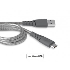 Câble Ultra-renforcé USB A/micro USB 1,2m 2.1A Gris - Garanti à vie Fo