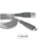Câble Ultra-renforcé USB A/micro USB 2m 2.1A Gris - Garanti à vie Forc
