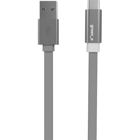 Câble plat gris USB C/USB green_e avec indicateur de charge par LED