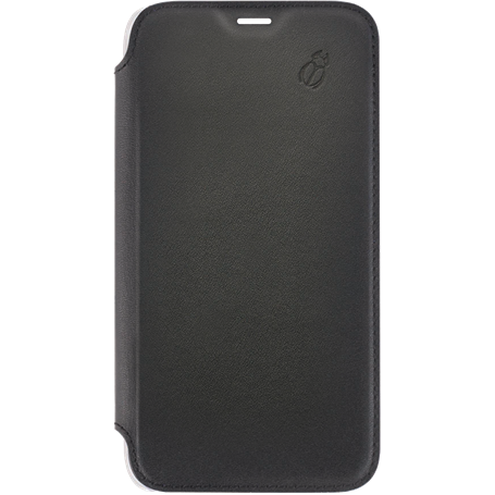 Folio en Cuir Noir avec dos transparent pour Apple iPhone X/XS Beetlec