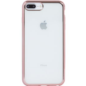 Coque souple transparente métal rose pour iPhone 6 Plus/6S Plus/7 Plus