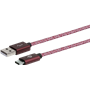 Câble Tissé USB A/USB C 2m Rouge Burgundy - 3A Bigben