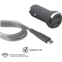 Chargeur voiture 4.8A (2.4+2.4A) IC Smart + Câble renforcé USB A/micro