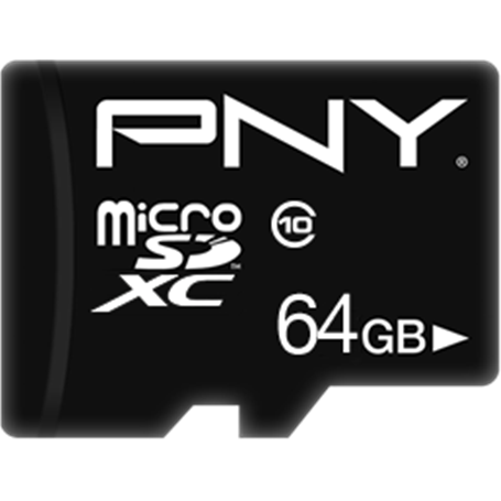 Carte MicroSD Performance Plus 64GB Class 10 50 MB/S PNY