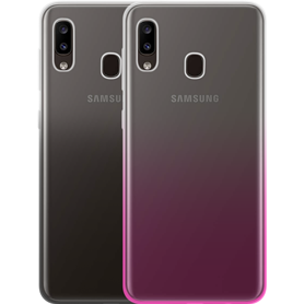 ack de 2 coques semi-rigides Colorblock pour Samsung Galaxy A20e A202