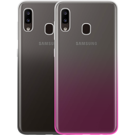 ack de 2 coques semi-rigides Colorblock pour Samsung Galaxy A20e A202