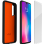Pack Coque souple Noire intérieur Orange + Protège-écran en Verre trem
