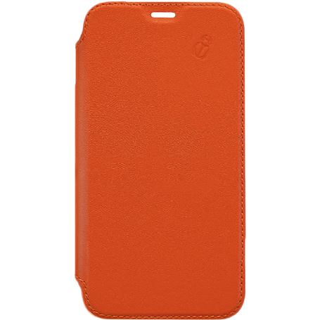 Folio en Cuir Orange avec dos transparent pour Apple iPhone 11 Pro Bee