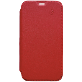 Folio en Cuir Rouge avec dos transparent pour Apple iPhone 11 Pro Beet