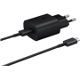 Chargeur maison 25W Power Delivery + Câble USB C/USB C Noir Samsung