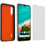 Pack Coque souple Noire intérieur Orange + Protège-écran en Verre trem