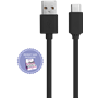 Câble USB A/USB C 1 m 3A Noir - Produit vrac pour BOX WOW