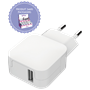 Chargeur maison USB A 2.1A Blanc - WOW