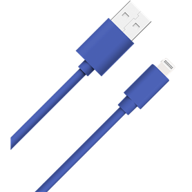 Câble USB A/Lightning 1m 2.4A Bleu WOW