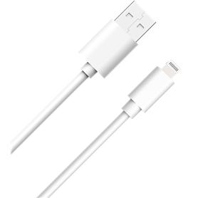 Câble USB A/Lightning 1m 2.4A Blanc WOW
