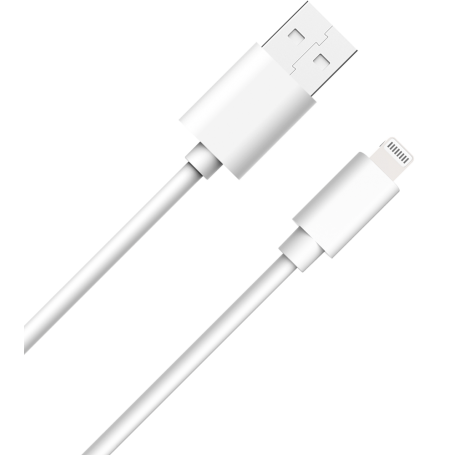 Câble USB A/Lightning 2m 2.4A Blanc WOW