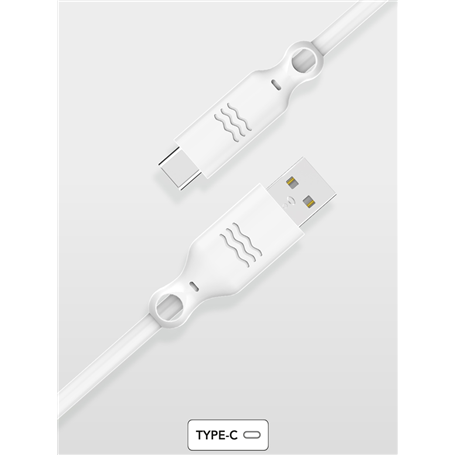 Câble Recyclable USB A/USB C 2m Blanc Just Green