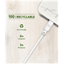 Câble Recyclable USB A/USB C 2m Blanc Just Green