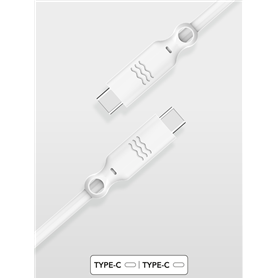 Câble Recyclable USB C/USB C 2m 3A Blanc Just Green