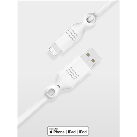 Câble Recyclable USB A/Lightning 1,2m Blanc Just Green