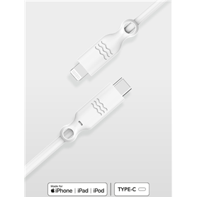 Câble Recyclable USB C/Lightning 2m Blanc Just Green