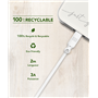 Câble Recyclable USB C/Lightning 2m Blanc Just Green