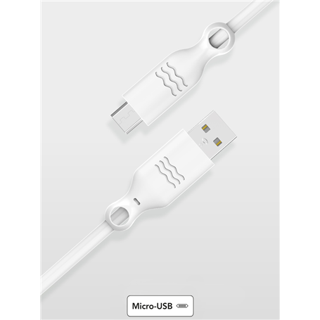 Câble Recyclable USB A/micro USB 2m Blanc Just Green