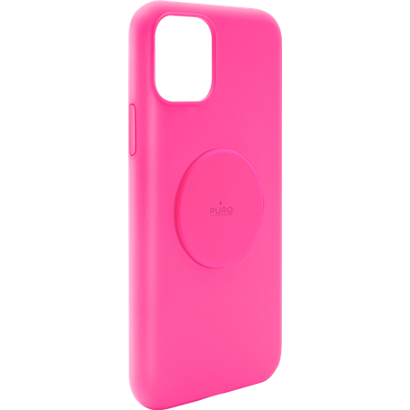 Coque Silicone Icon aimantée Fuchsia Fluo pour iPhone 11 Puro