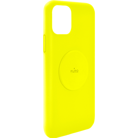 Coque Silicone Icon aimantée Jaune Fluo pour iPhone 11 Puro