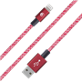 Câble Tissé USB A/Lightning 2m Rouge - 2.4A Bigben