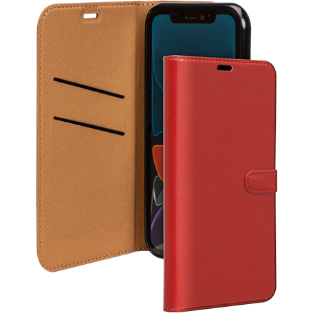 Etui Folio Wallet iPhone 12 Pro Max Rouge - Fermeture avec languette a