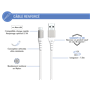 Câble Renforcé USB A/micro USB 1,2m 2.1A Blanc - Garanti à vie Force P
