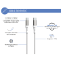 Câble Renforcé USB C/USB C 1,2m 3A Blanc - Garanti à vie Force Power L