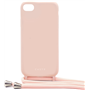 Coque Bandoulière iPhone SE 2022/SE/8/7/6S/6 Silicone Powder Pink Casy