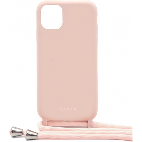 Coque Bandoulière iPhone 12 / 12 Pro Silicone Powder Pink Casyx