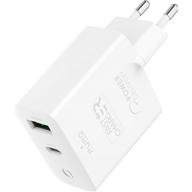 Double Chargeur maison USB A+C PD 32W (12+20W) Power Delivery Blanc Pu