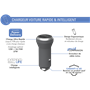 Double Chargeur voiture 37W (12+25W) Power Delivery Gris - Garanti à v