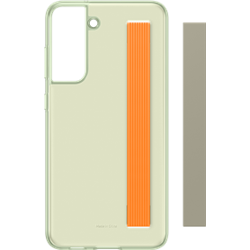 Coque transparente Samsung G S21FE avec lanière avec lanière Vert oliv