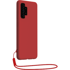 Coque Silicone + dragonne assortie Rouge pour Samsung G A32 5G Bigben