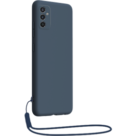 Coque Silicone + dragonne assortie Bleue pour Samsung G M52 5G Bigben
