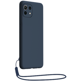 Coque Silicone + dragonne assortie Bleue pour Xiaomi Mi 11 5G Bigben