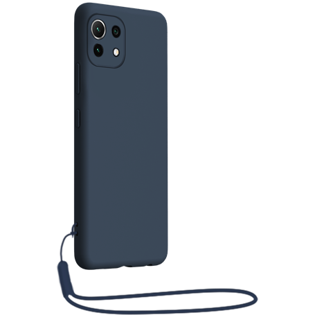 Coque Silicone + dragonne assortie Bleue pour Xiaomi Mi 11 5G Bigben