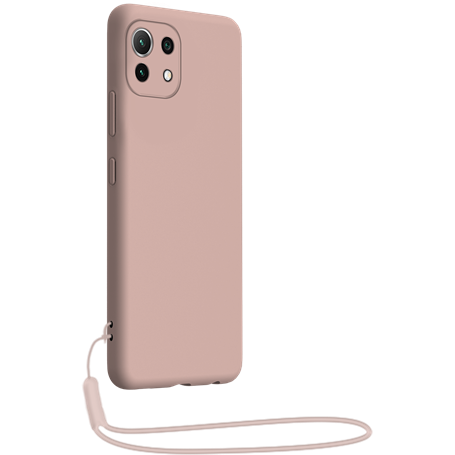 Coque Silicone + dragonne assortie Rose nude pour Xiaomi Mi 11 5G Bigb
