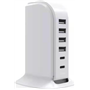 Chargeur maison multi ports 4 USB-A + 2 USB-C 40W Blanc Bigben