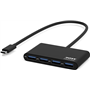 USB C 3.0 to 4 ports USB A 2.0 Hub Black Port