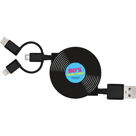 Câble 3 en 1 Suzy USB A/micro USB & USB C & Lightning 1m Vinyl Yello K