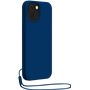 Coque Silicone + dragonne assortie Bleu marine pour iPhone 14 Bigben